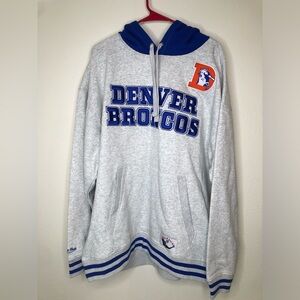Mitchell & Ness Authentic Denver Broncos Throwback Gray  Hoodie - Size XL